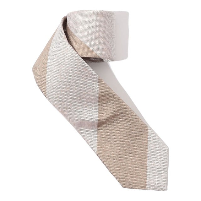 Seaward＆Stearn シルクネップ ワイドレジメンタルストライプネクタイ （44 ベージュ系）