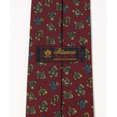 Atkinsons シルクウール ペイズリープリント ネクタイ （46 ボルドー系）｜詳細画像