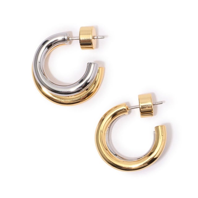 Kenneth Jay Lane Bi-Col Hoop ピアス （92 ゴールド系）