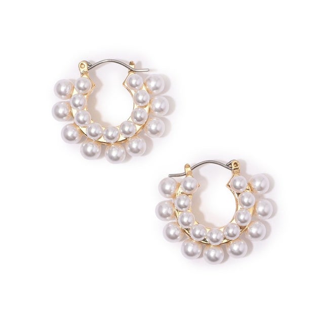 Kenneth Jay Lane gold/pearl ball clus ピアス （92 ホワイト系）