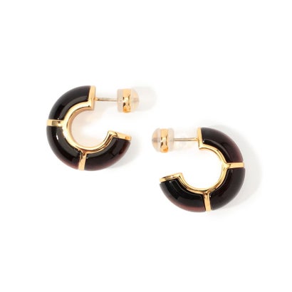Lizzie Fortunato ELLIGE HOOPS ピアス （48 ダークブラウン系）｜詳細画像