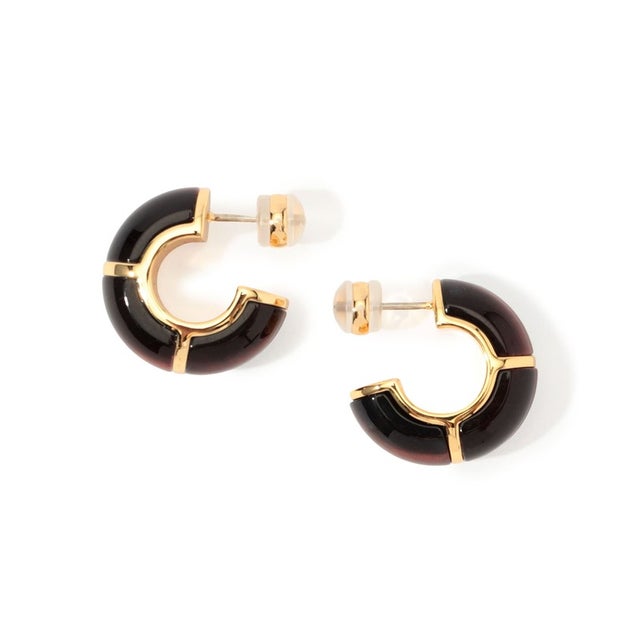 Lizzie Fortunato ELLIGE HOOPS ピアス （48 ダークブラウン系）