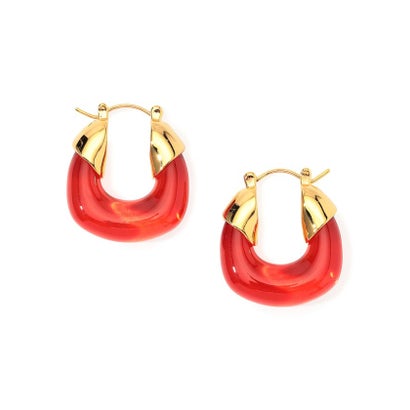 トゥモローランドグッズ TOMORROWLAND GOODS Lizzie Fortunato MINI ORGANIC HOOPS ピアス （38 レッド系）｜詳細画像