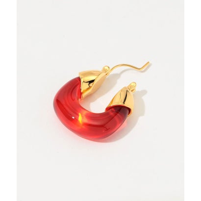 トゥモローランドグッズ TOMORROWLAND GOODS Lizzie Fortunato MINI ORGANIC HOOPS ピアス （38 レッド系）｜詳細画像