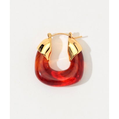 Lizzie Fortunato MINI ORGANIC HOOPS ピアス （68 ダークレッド系）｜詳細画像