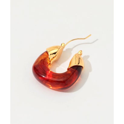 Lizzie Fortunato MINI ORGANIC HOOPS ピアス （68 ダークレッド系）｜詳細画像