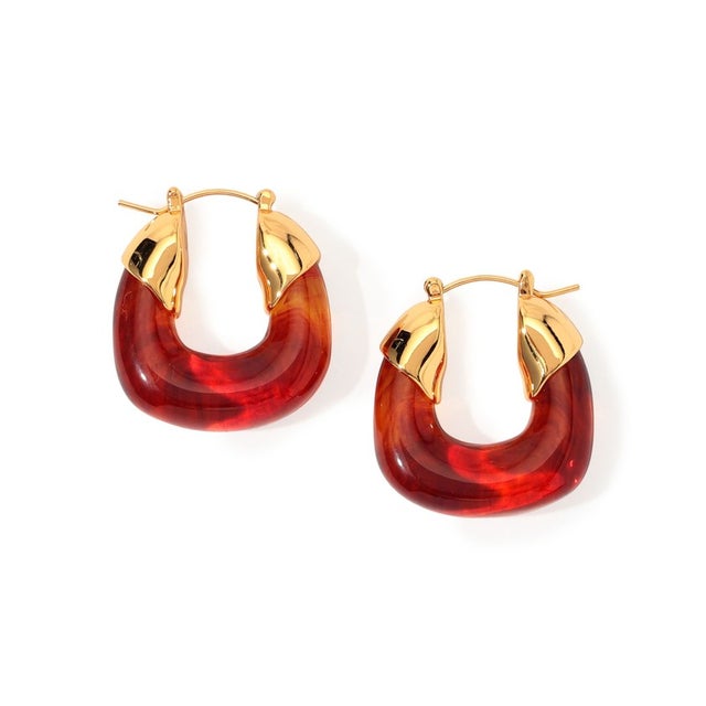 Lizzie Fortunato MINI ORGANIC HOOPS ピアス （68 ダークレッド系）
