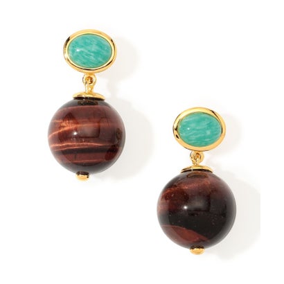 Lizzie Fortunato UMBRIA ER TIGER EYE ピアス （68 ブラウン系）｜詳細画像