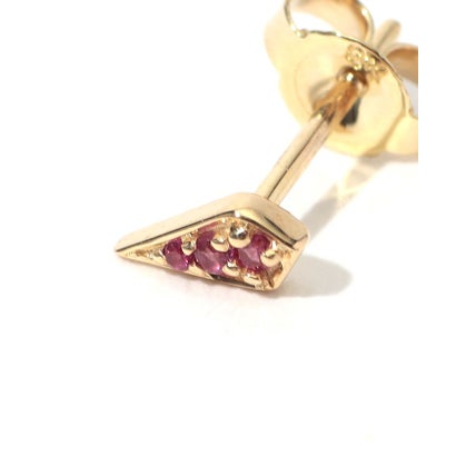 Metier Mini Point Rhombus Gemstone Studs 片耳ピアス （92 ゴールド系）｜詳細画像