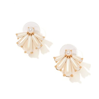 LELE SADOUGHI SCALLOPED PEARL STUD ピアス （11 ホワイト）｜詳細画像