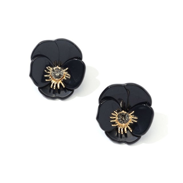 LELE SADOUGHI PANSY BUTTON ピアス （68 ネイビー系）