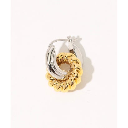LUV AJ TWO-TONE HOOPS ピアス （82 シルバー系）｜詳細画像