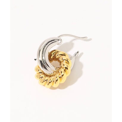 LUV AJ TWO-TONE HOOPS ピアス （82 シルバー系）｜詳細画像