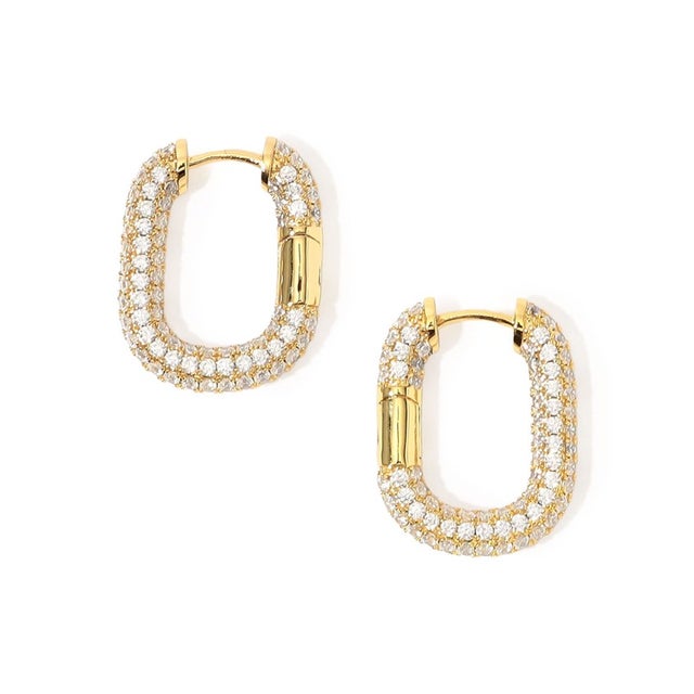 LUV AJ XL PAVE CHAIN HOOPS ピアス （92 ゴールド系）