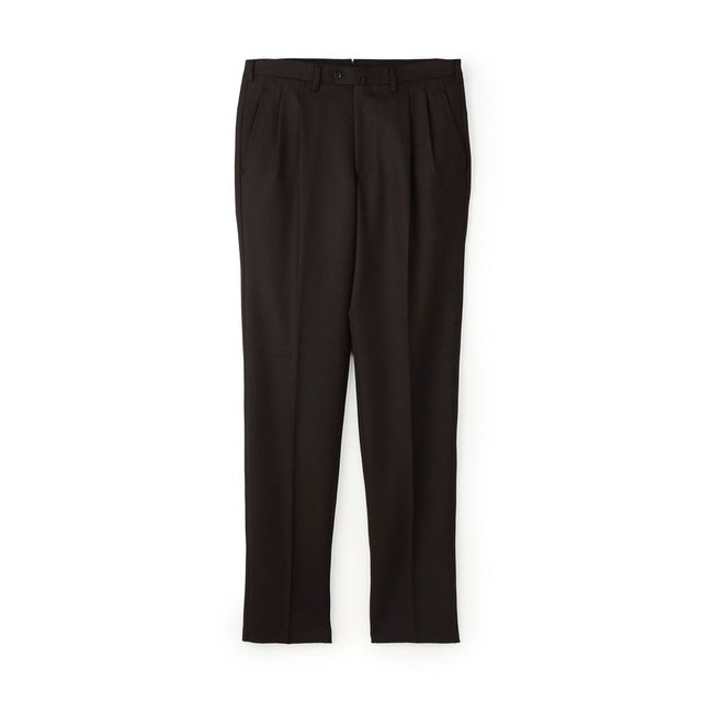 ウール 2プリーツスラックス BRITISH WINTER TEX DORMEUIL セットアップ対応 （49 ダークブラウン）