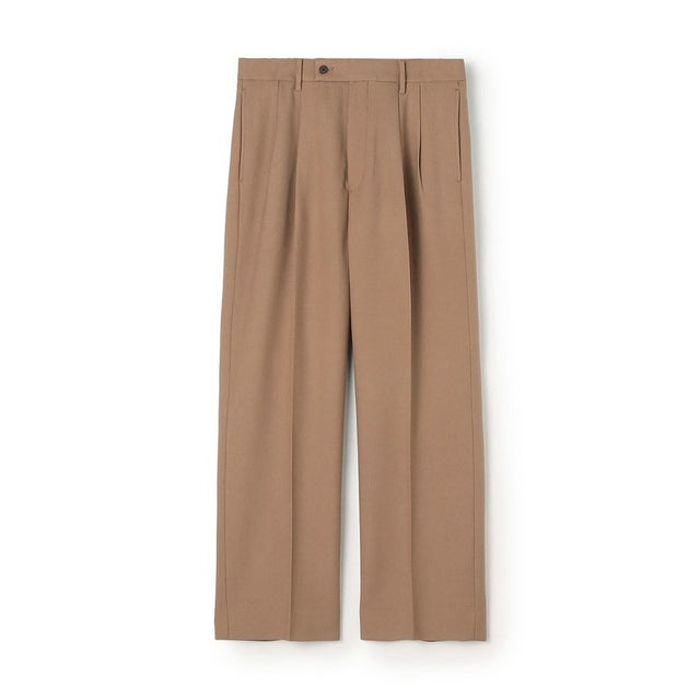 ウールツイル 2タックワイドストレートパンツ セットアップ対応 （45 キャメル）