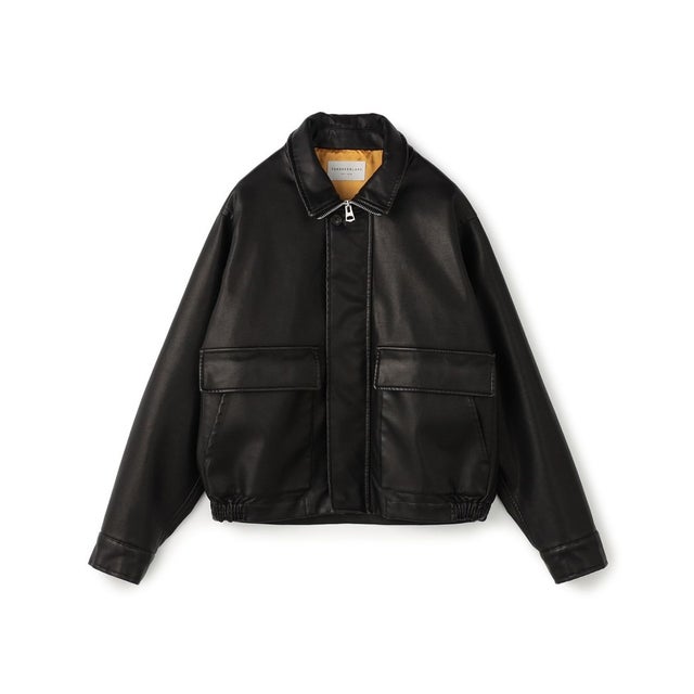 シンセティックレザー ジップブルゾン （19 ブラック）