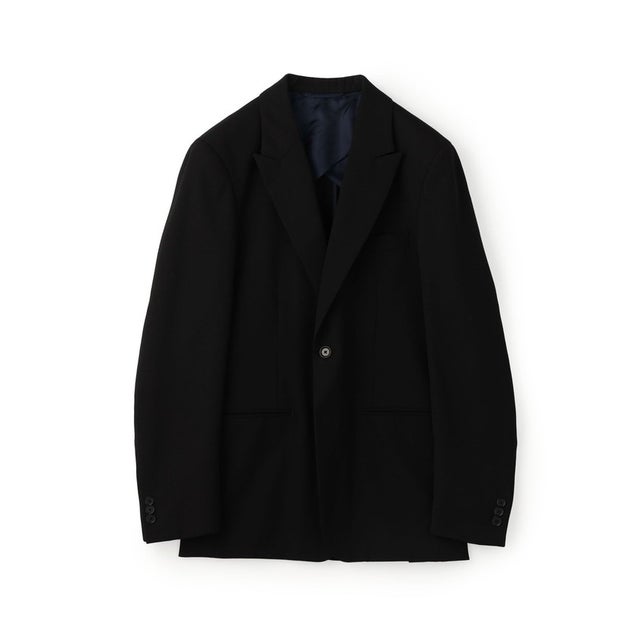 ビスコースウールツイル シングルピークドラペル2Bジャケット セットアップ対応 （19 ブラック）