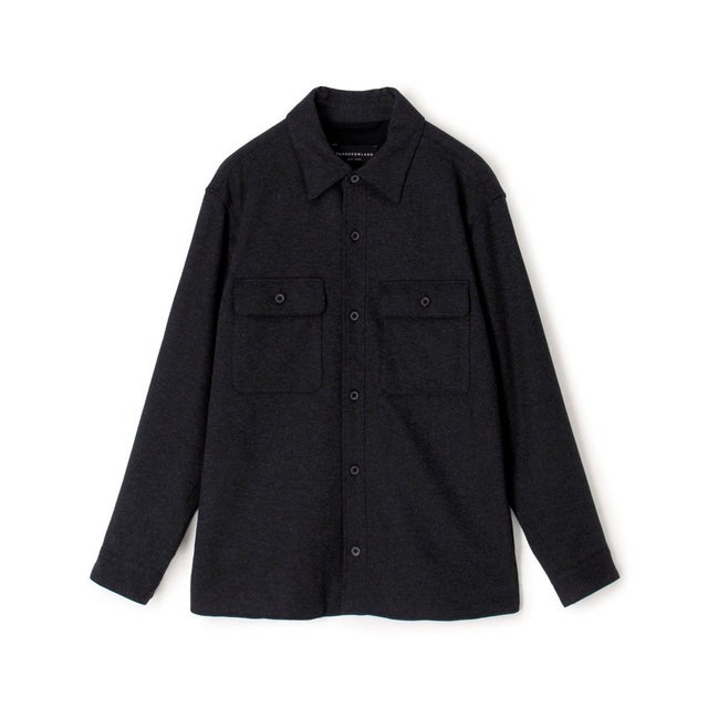 ニットフランネル CPOシャツブルゾン （17 チャコールグレー）