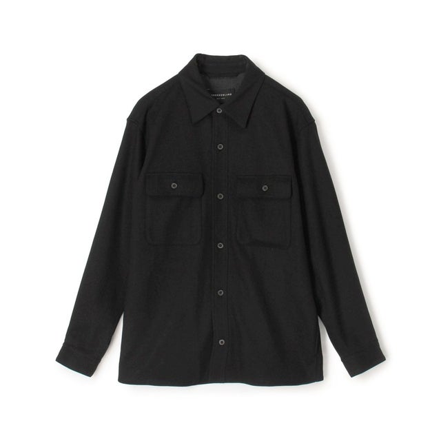 ニットフランネル CPOシャツブルゾン （19 ブラック）