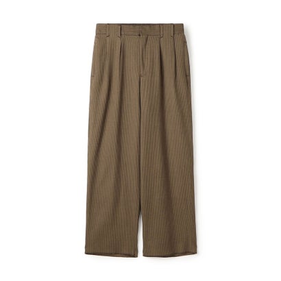 トゥモローランド メンズ TOMORROWLAND MEN ウールピケストレッチ 2タックワイドパンツ セットアップ対応 （46 ブラウン）｜詳細画像