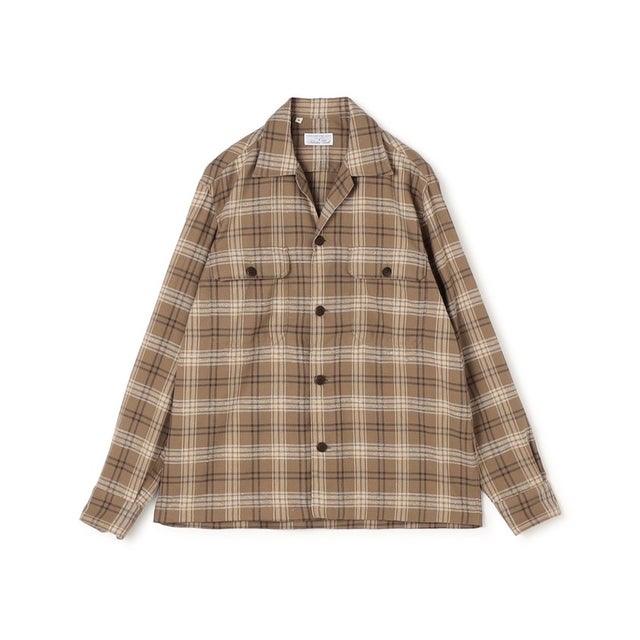 【別注】Salvatore Piccolo VIETNAM コットン チェック シャツブルゾン （44 ブラウン系）
