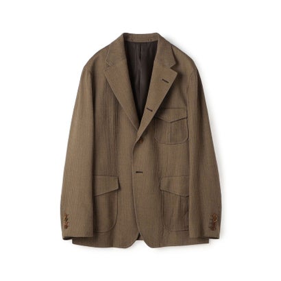 トゥモローランド メンズ TOMORROWLAND MEN ウールピケストレッチ シングルブレステッド 3Bジャケット セットアップ対応 （46 ブラウン系）｜詳細画像