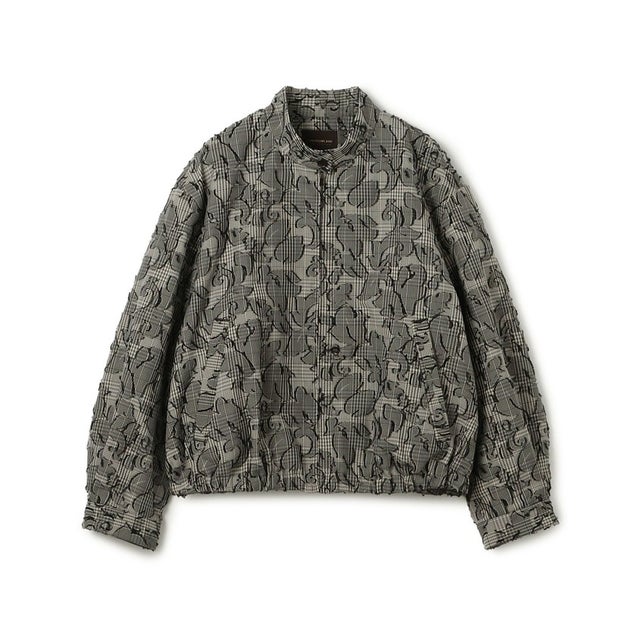 チェックカットジャカード ジップブルゾン （18 グレー系）