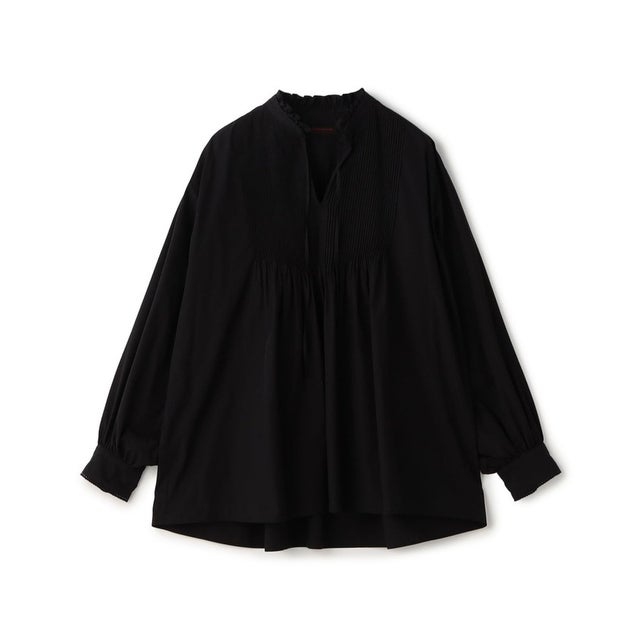 ブラックコンビネーション ピンタックブラウス （19 ブラック）