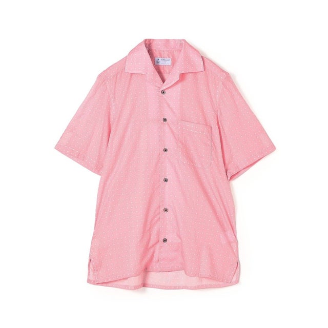 ERRICO FORMICOLA LECCE MC コットンドット ワンピースカラーシャツ （34 ピンク系）