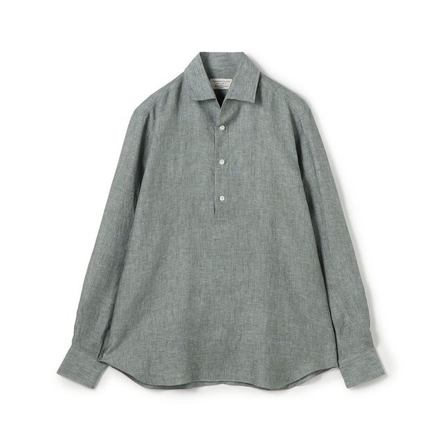 【別注】Maria Santangelo POLO JP リネン プルオーバーシャツ （15 グレーグリーン）