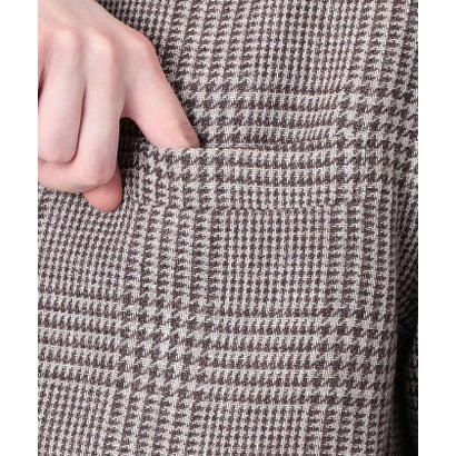 CARUSO OVERSHIRT リネンウールシルク グレンチェック スタンドカラー シャツブルゾン （16 グレー系）｜詳細画像