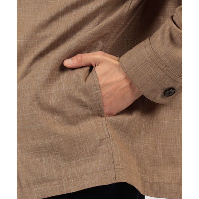 CARUSO OVERSHIRT ウールシルクリネン スタンドカラー シャツブルゾン （45 キャメル）｜詳細画像