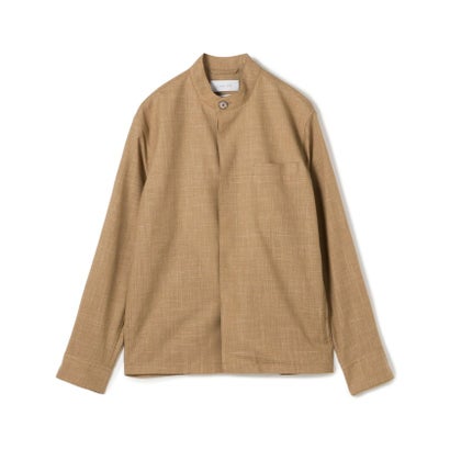 CARUSO OVERSHIRT ウールシルクリネン スタンドカラー シャツブルゾン （45 キャメル）｜詳細画像