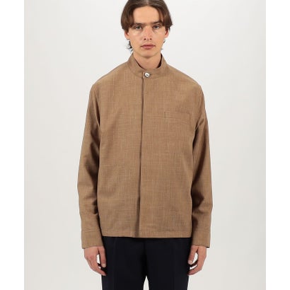CARUSO OVERSHIRT ウールシルクリネン スタンドカラー シャツブルゾン （45 キャメル）｜詳細画像