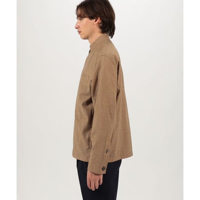 CARUSO OVERSHIRT ウールシルクリネン スタンドカラー シャツブルゾン （45 キャメル）｜詳細画像