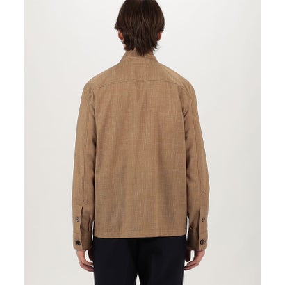 CARUSO OVERSHIRT ウールシルクリネン スタンドカラー シャツブルゾン （45 キャメル）｜詳細画像
