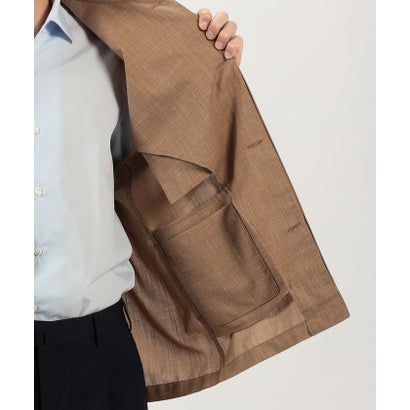 CARUSO OVERSHIRT ウールシルクリネン スタンドカラー シャツブルゾン （45 キャメル）｜詳細画像