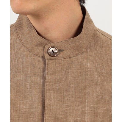 CARUSO OVERSHIRT ウールシルクリネン スタンドカラー シャツブルゾン （45 キャメル）｜詳細画像