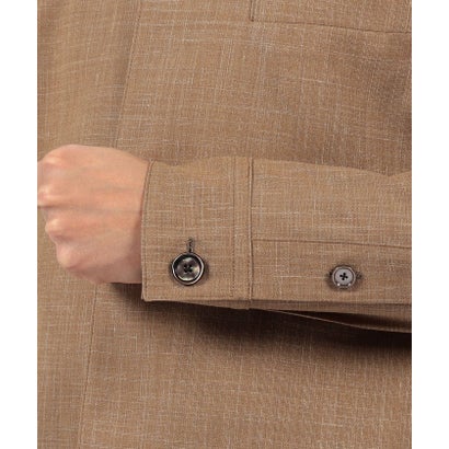 CARUSO OVERSHIRT ウールシルクリネン スタンドカラー シャツブルゾン （45 キャメル）｜詳細画像