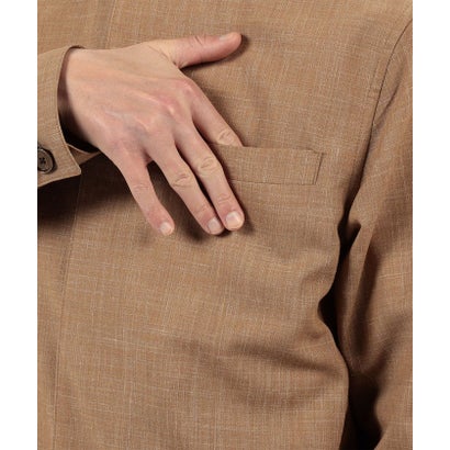 CARUSO OVERSHIRT ウールシルクリネン スタンドカラー シャツブルゾン （45 キャメル）｜詳細画像