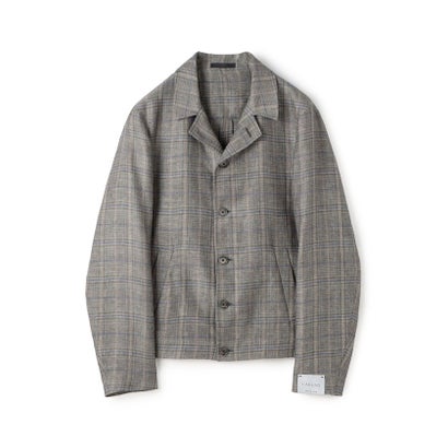CARUSO リネンウールチェック ショートブルゾン （18 グレー系）｜詳細画像