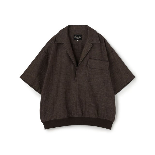 HAVERSACK ATTIRE リネンコットン ハーフスリーブブルゾンシャツ （15 グレー）