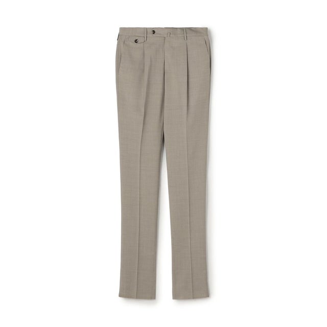 PT TORINO GENTS ポリエステルウールストレッチ 1プリーツスラックス （43 ベージュ）
