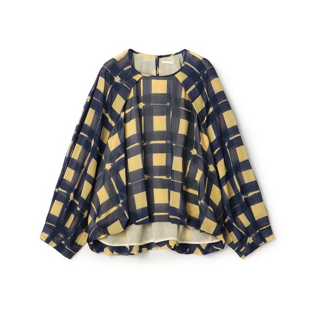TELMA PRINT GEORGETTE ブラウス （68 ネイビー系）