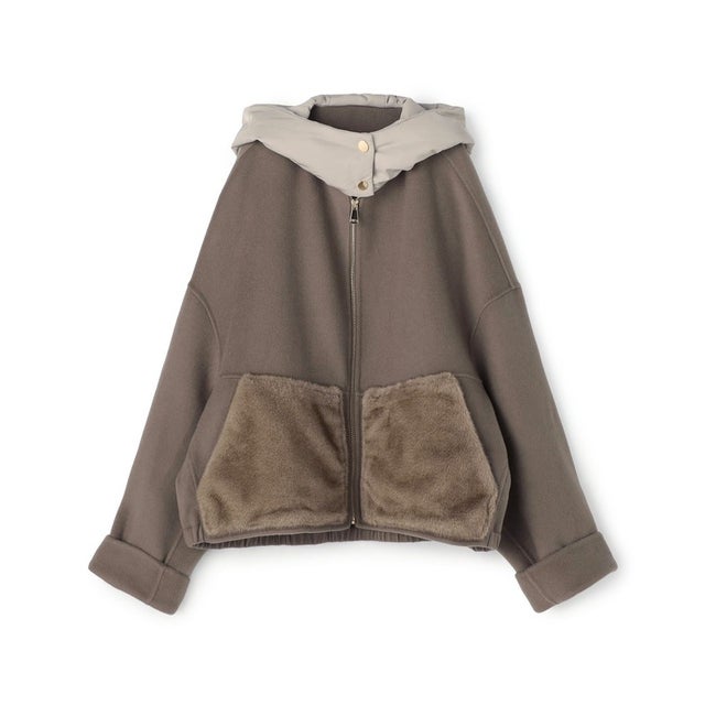 【一部展開店舗限定】my WHITE コンビネーション フーディコート （46 ダークベージュ系）