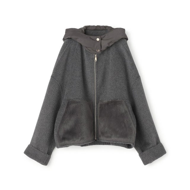 【一部展開店舗限定】my WHITE コンビネーション フーディコート （14 グレー系）