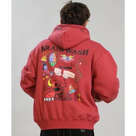 ジップアップ パーカー フーディー メンズ ロゴ ALL （L.RED）