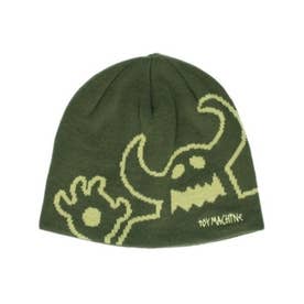 ニット帽 ビーニー ニットキャップ リバーシブル 2WAY ロゴ （53GRN）