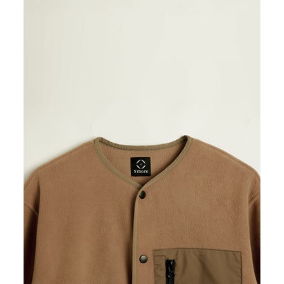 S'more/Fleece pocket cardigan （ブラウン）｜詳細画像